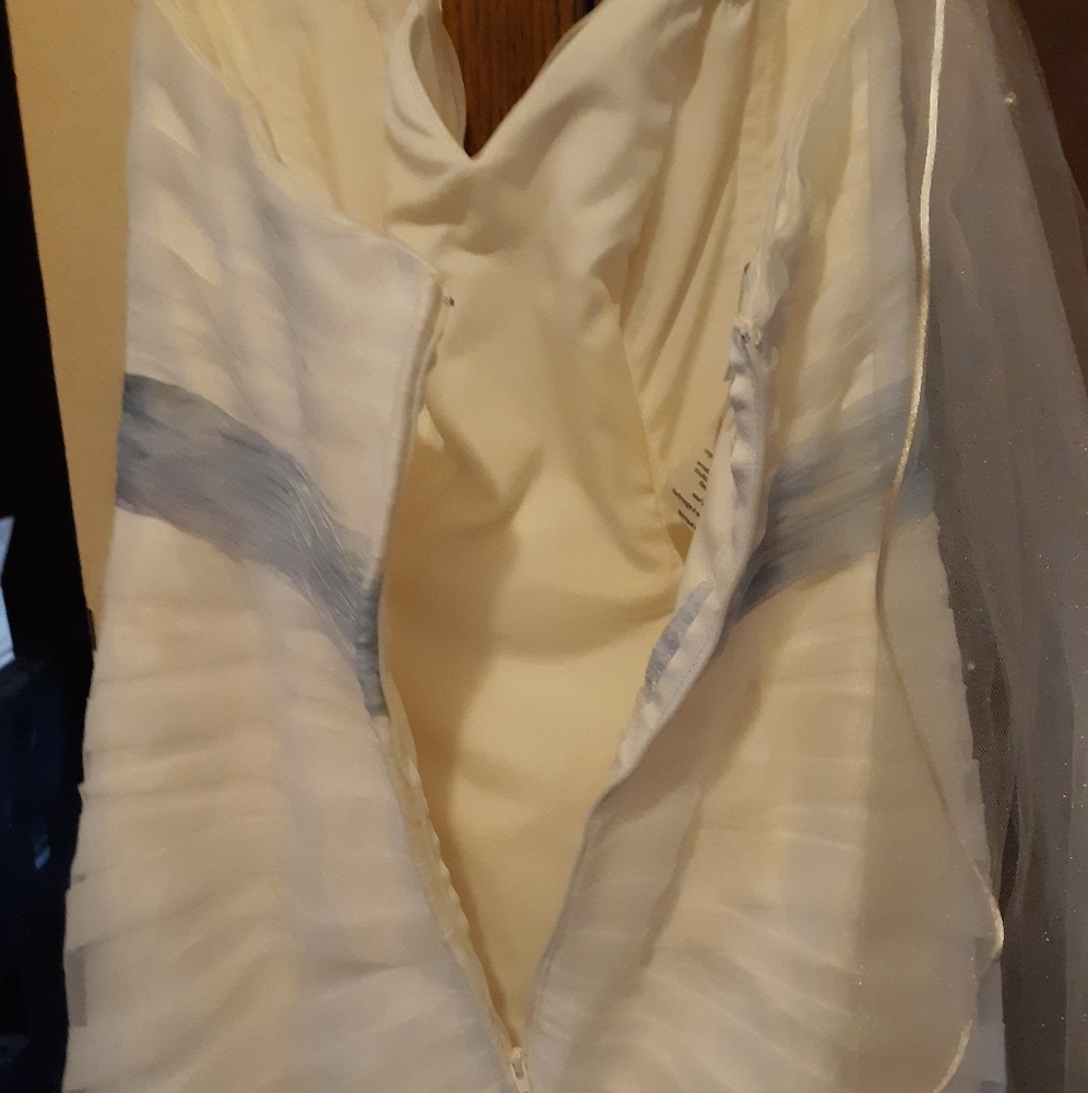 Davids Bridal Crystal Organza (SIZE 8)Bridal Gown - Picture 5 of 8